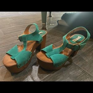 Steve Madden Teal Platform Heels
